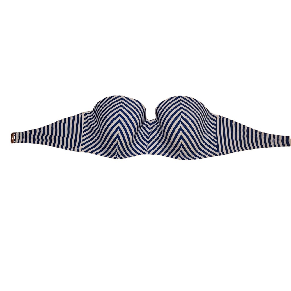 Sand & Shade Strapless Bra Bandeau Bra Blue White‎ Striped Bra 36D